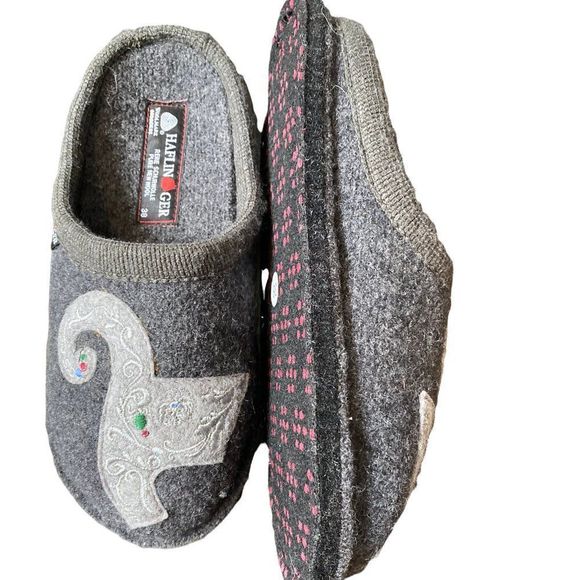Haflinger Women's New Novelty Slippers Lizzy Grey size 38 - Picture 2 of 6